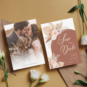 Pampas Grass Arch Terracotta Boho Photo Wedding Save The Date