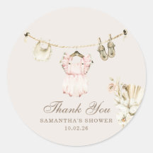 Pampas Grass Baby Girl Clothesline Baby Shower