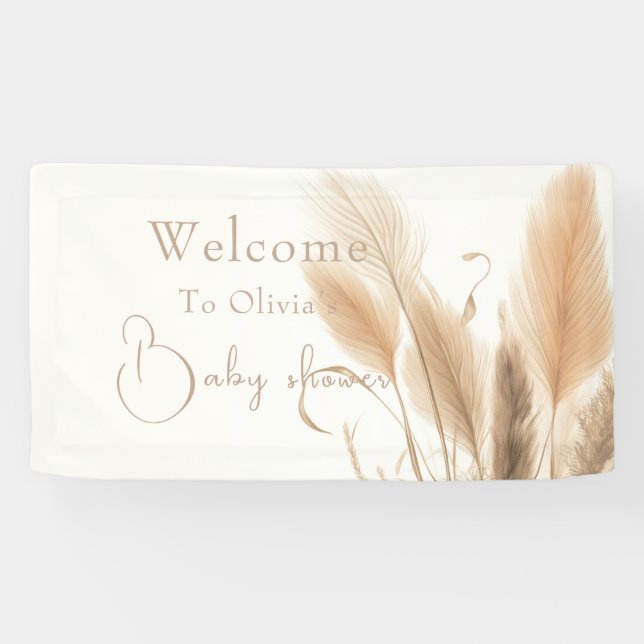 Pampas grass Baby shower  Banner (Horizontal)