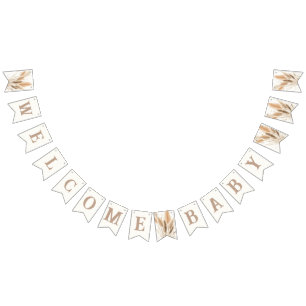 Pampas grass Baby shower  Bunting Flags