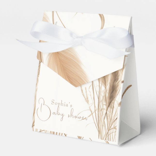 Pampas grass Baby shower  Favor Box (Front Side)