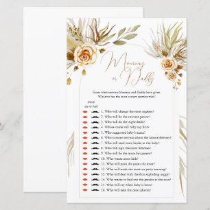 Pampas grass Baby Shower Guess Who Mommy or Daddy