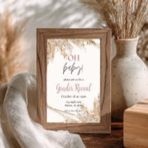 Pampas Grass Baby Shower Invitation | Neutral Boho