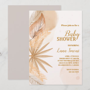 pampas grass baby shower invitations