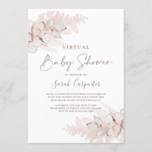 Pampas Grass Baby shower virtuel invitation fille