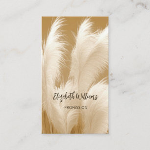 Pampas Grass Beige Sepia Photo   QR  Code Business Card