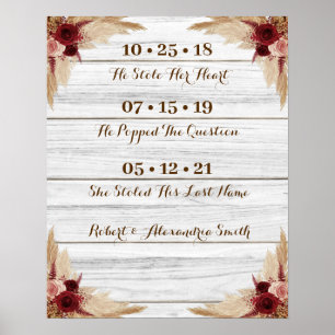 Pampas Grass Best Day Wedding Date Yes Sign