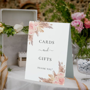 Pampas grass blush rose floral cards gifts 