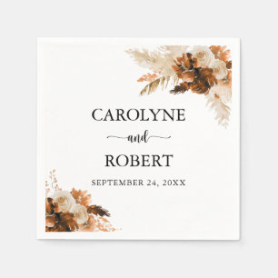 Pampas Grass Bohemian Boho Wedding Napkin