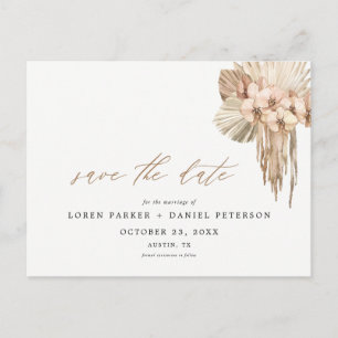 Pampas Grass Bohemian Enregistrer la date Carte Po