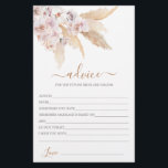 Pampas Grass Boho Advice for the Bride card<br><div class="desc">Pampas Grass Boho chic advice for the bride card</div>