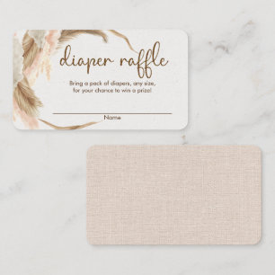 Pampas grass boho baby shower diaper raffle cards