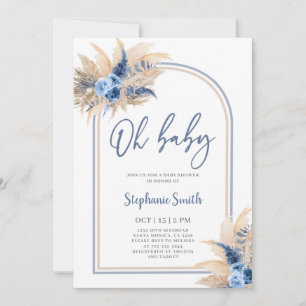 Pampas Grass Boho Baby shower garçon Invitation
