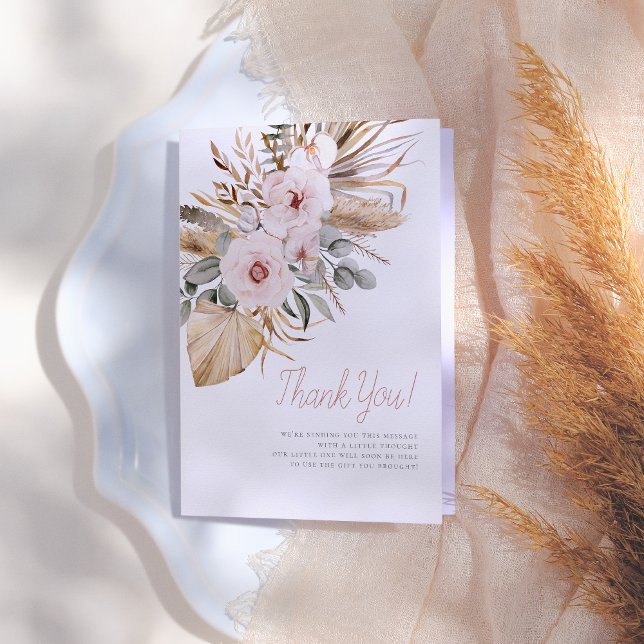 Pampas Grass Boho Baby Shower Thank You (Creator Uploaded)