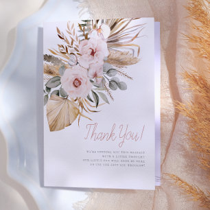 Pampas Grass Boho Baby Shower Thank You Card