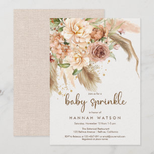 Pampas grass boho baby sprinkle bohemian desert  invitation