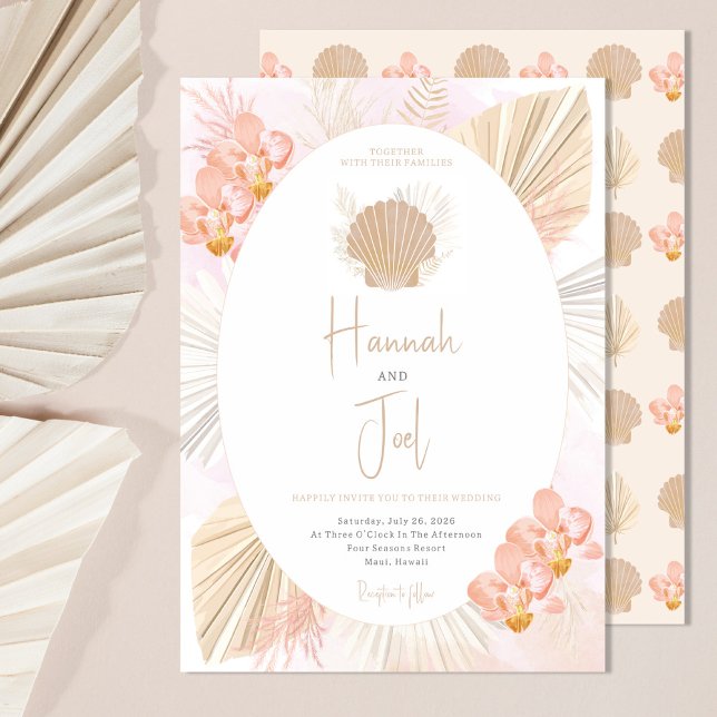 Pampas Grass Boho Beach Wedding Invitation (Creator Uploaded)