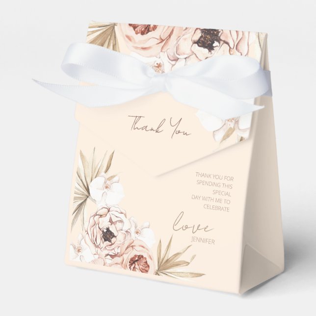 Pampas Grass Boho Bohemian Baby Shower Favor Box (Front Side)