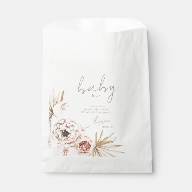 Pampas Grass Boho Bohemian Baby Shower Favour Bag (Front)
