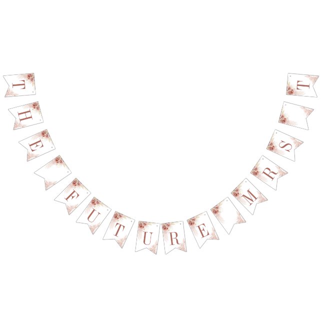 Pampas Grass Boho Chic Terracotta Bridal Shower Bunting Flags (All)