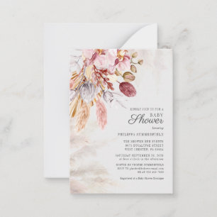 Pampas Grass Boho Dried Palms Girl Baby Shower Card