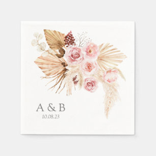 Pampas grass Boho Floral Wedding Reception  Napkin