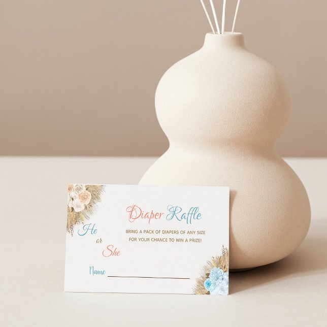 Pampas Grass Boho Genre Révéler Déchets Carte Raff (Créateur téléchargé)