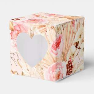 Pampas Grass boho pink floral baby shower Favor Box