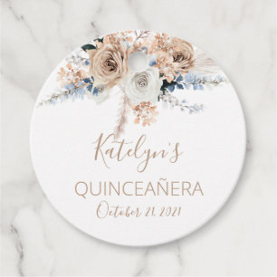 Pampas Grass Boho Quinceañera  Favour Tags
