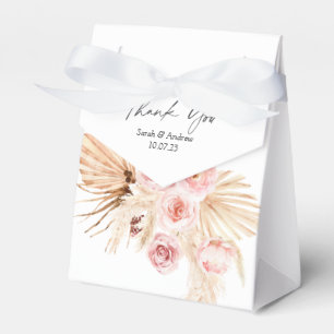 pampas grass boho watercolor floral Bridal Shower Favor Box