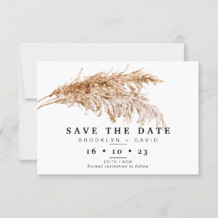 Pampas Grass Boho Wedding Enregistrer La Carte Dat