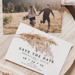 Pampas Grass Boho Wedding Enregistrer La Carte Dat