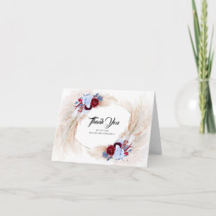 Pampas Grass Bourgogne Dusty Blue Mariage Merci