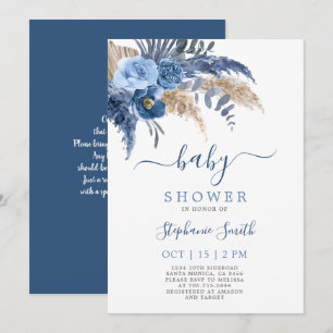 Pampas Grass Boy Baby Shower Boy Invitation