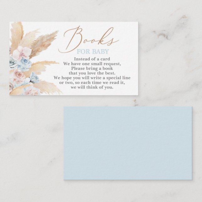 Pampas Grass Boy Books for Baby Enclosure Card (Front/Back)