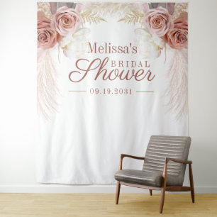 Pampas Grass Bridal Shower Backdrop Photobooth Tapestry