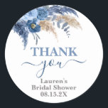 Pampas Grass Bridal Shower Classic Round Sticker<br><div class="desc">Pampas Grass Bridal shower sticker</div>