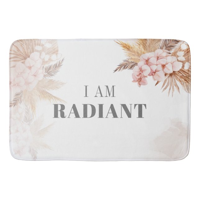 Pampas Grass Bridal Shower Floral Botanical Bath Mat (Front)