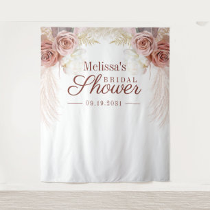 Pampas Grass Bridal Shower Photo Booth Backdrop Tapestry