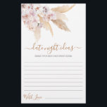 Pampas Grass Date Night ideas bridal shower card<br><div class="desc">Pampas Grass Boho chic date night ideas bridal shower game card</div>