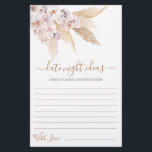 Pampas Grass Date Night ideas bridal shower card<br><div class="desc">Pampas Grass Boho chic date night ideas bridal shower game card</div>
