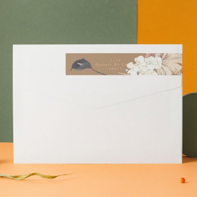 Pampas Grass Desert Tropical Coral Save The Date Wrap Around Label (Creator Uploaded)