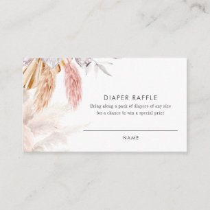 Pampas Grass Diaper Raffle for Baby Shower Enclosure Card