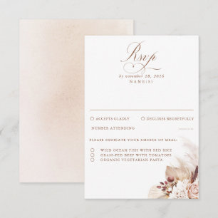 Pampas Grass Dried Foliage Wedding RSVP