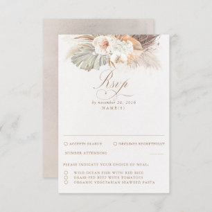 Pampas Grass Dried Foliage Wedding RSVP