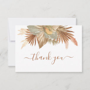 Pampas Grass dried palms thank you Card