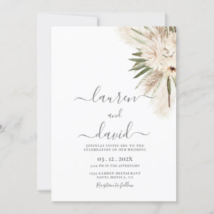Pampas Grass Faire-part de mariage