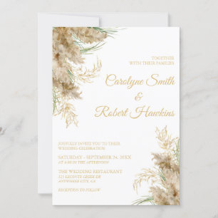 Pampas Grass Faire-part de mariage romantique