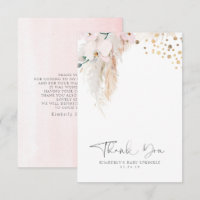 Pampas Grass Floral Baby Shower Small Thank You