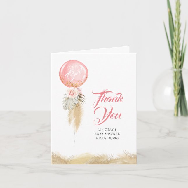 Pampas Grass Floral Balloon Garland Merci (Devant)